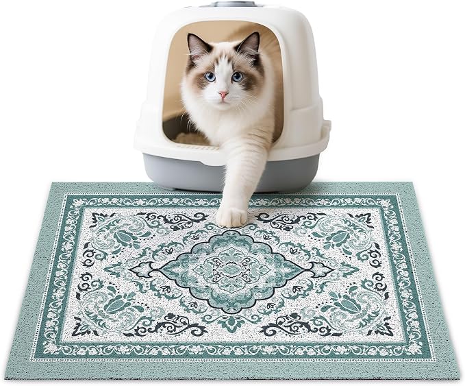 Unicorn Catcher 24"x15" Cat Litter Mat Non-Slip Washable Litter Box Mat | High-Density PVC Litter Catcher Mat Efficiently Traps Scattered Litter From Paws To Keep Floors Clean