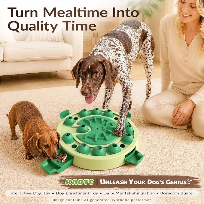 KADTC Dog Puzzle Toy, Large Size, 3 Levels of Step-by-Step Challenge, 4 Ways to Play Beginner to Advanced Slow Feeder & Mental Stimulation for Smart Dogs Enrichment Toys