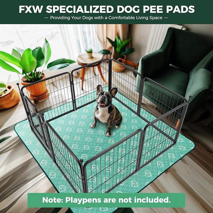 FXW Washable Pee Pads for Dogs, Super Absorbent, 63" Square, 1 Pack | Machine washable, Non-slip backing, Fits 24"H 8-Panel FXW Rollick/Homeplus Playpens