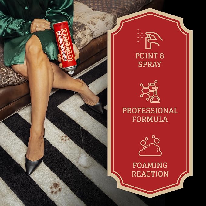 CAMPANELLI Pro Series Stain Remover Spray, 4 Pack + Surface Cleaner, 20 Oz | Includes Four Stain Remover Sprays and One Surface Cleaner Helps Remove Pet Messes, Coffee, Wine, Grease and Everyday Stains.