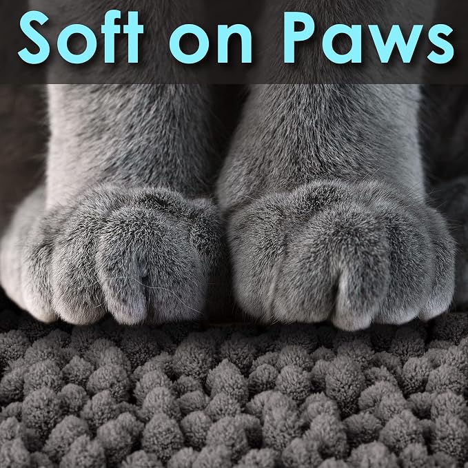 CatGuru Cat Litter Mat, Medium, Extra Large, XXL, Waterproof Litter Box Mat, Non Slip Kitty Litter Mat, Machine Washable Litter Trapping Mat, Soft Litter Tray, Cat Stuff (XL, Dark/Heavy-Duty)