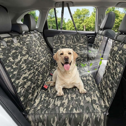 Dog Car Seat Cover, 600D Heavy Dute Durable Car Seat Cover for Dogs Pets, 100% Waterproof Scratch Proof Nonslip Dog Hammock for Cars, Seat Covers Protector with SeatBelt for Pet Sedan SUV Trucks