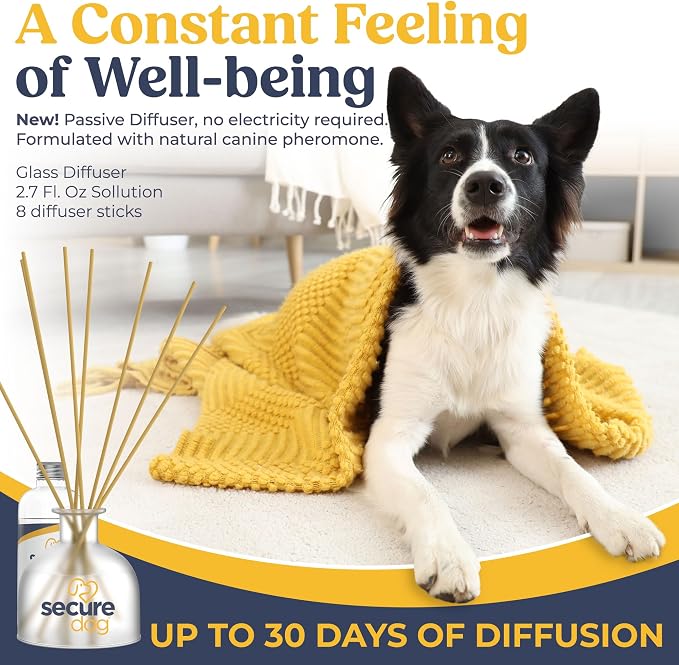 SIGNS SecureDog Calming Diffuser for Supporting Calm and Well-Being to Help Relieve Any Feeling of Anxiety or Stress, Dog Pheromone Passive Stick Diffuser Home Starter Kit