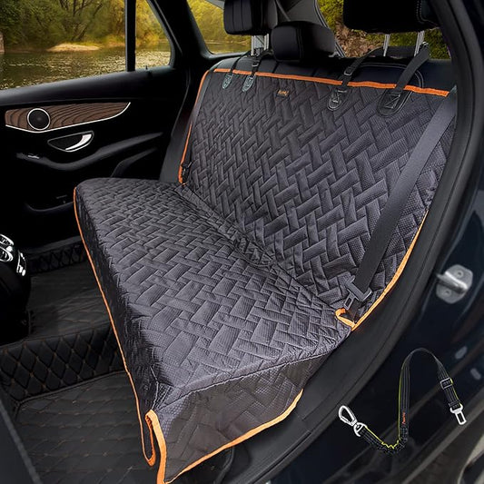 Bench Dog Seat Cover, Oxford Cloth Vehicle Seat Cover for Car/SUV/Small Truck, Universal Fit, Black, Waterproof, Heavy Duty, Nonslip, Machine Washable