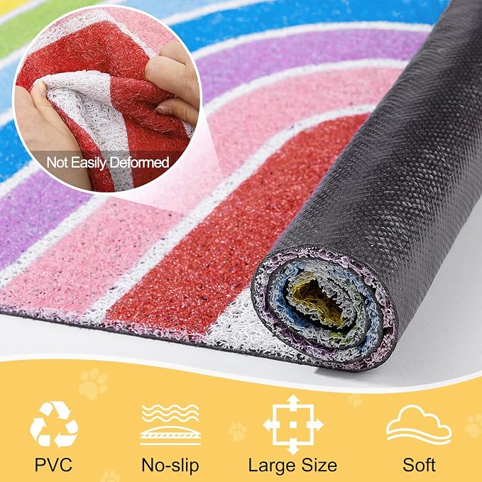 Unicorn Catcher 33.5"x22.4" Cat Litter Mat, Non-Slip Trapping Mat for Cats | PVC Mesh Litter Trapping Mat With A Non-Slip Backing Designed To Keep Floors Clean For Indoor Cats