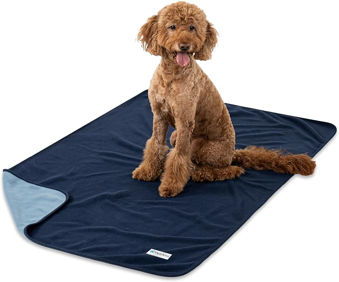 PetAmi Waterproof Dog Blanket for Couch, Pee Proof Reversible Cat Blanket for Sofa Bed Furniture Protector, Soft Fleece Washable Pet Throw for Dogs Cats Puppies Kittens, 60x80 Navy Blue