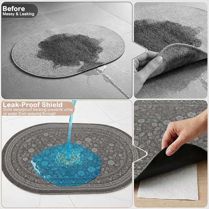 Bienbee Cat Litter Mat, 33" x 22" Dense Trapping Mesh for Litter Boxes | Litter Box Mat with PVC Mesh, Waterproof &Urineproof, Non-Slip Grip, Soft On Kitty Paws and Easy to Clean to Protect Floor