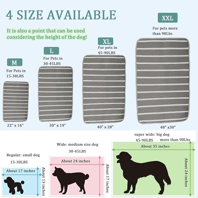 REEZEIVI Breathable 3D Air Mesh Pet Mat,Anti-Slip Bottom,Washable,30X19 | Dog Crate mat / Pet Crate pad,Anti-Slip Bottom,Non-stuffy,Machine Washable