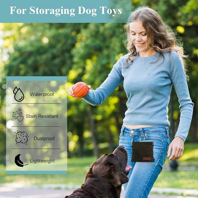 2Pcs Hands Free Dog Treat Pouches for Training, Walking and Outdoor Use | Dog Treat Bag with Carabiner, Hands Free, Auto Closing Pet Treat Pouch for Training,Walking, Hiking