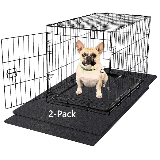 Kennel Pad Dog Crate Mat Liner, 48" x 29" - 2 Pack | Waterproof, Non-Slip, Washable Puppy Pee Pad for Kennel Training - Under Pet Cage to Protect Floors, Thin Cut to Fit Design