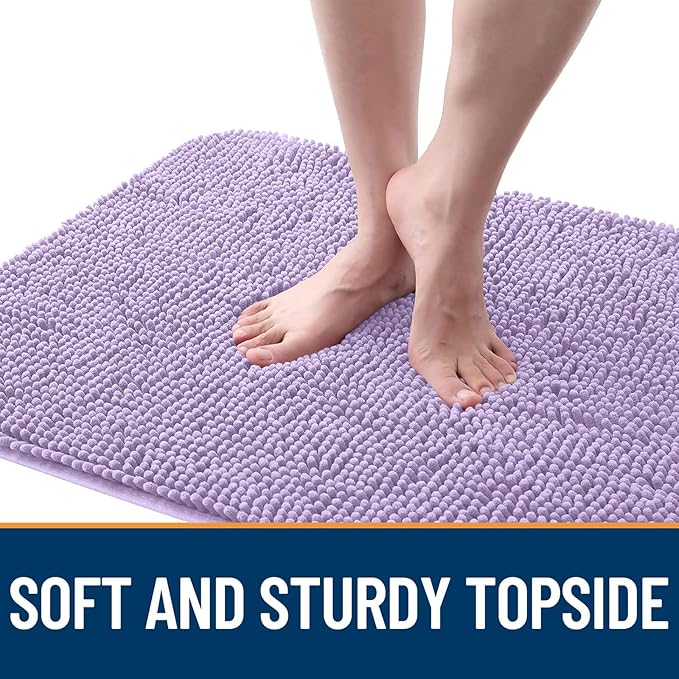 OLANLY Dog Door Mat for Muddy Paws 47x20, Super Absorbent Chenille Mud Mat | Lavender, Absorbs Moisture and Dirt, Non-Slip Machine Washable Doormat, Quick-Drying Indoor Entryway Floor Carpet for Dogs
