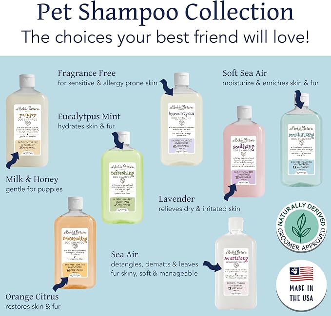 Bobbi Panter Oatmeal Dog Shampoo Aloe Vera, Chamomile & Rosemary – Moisturizing Natural Formula for Dry Skin, Tear-Free, 30:1 Concentrate, 14 oz (Case of 12)