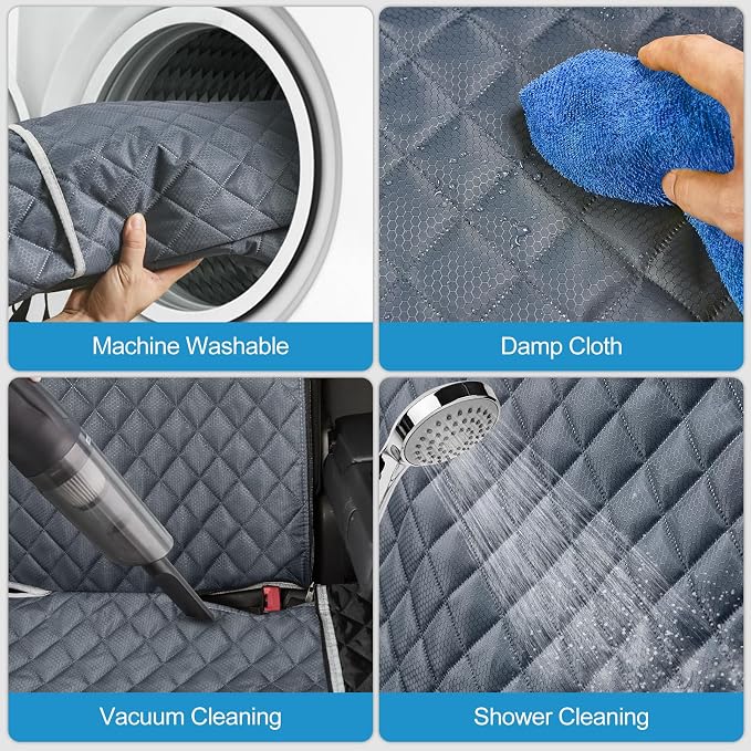 ANOSOSPECIAL Grey Dog Car Seat Cover for Back Seat X-Large,Non-Stick Fur,Pet-Friendly and Waterproof - Universal Fit Interior Protector for Auto, Van, SUV - Ideal for Kids and Pets (X-Large)