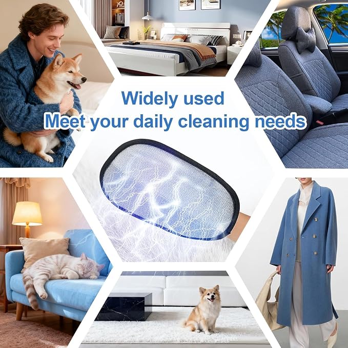 Pet Hair Removal Glove for Cats and Dogs,Premium Upgraded Reusable Electrostatic Pet Hair Gloves, Brush Pet Hair Remover Tool