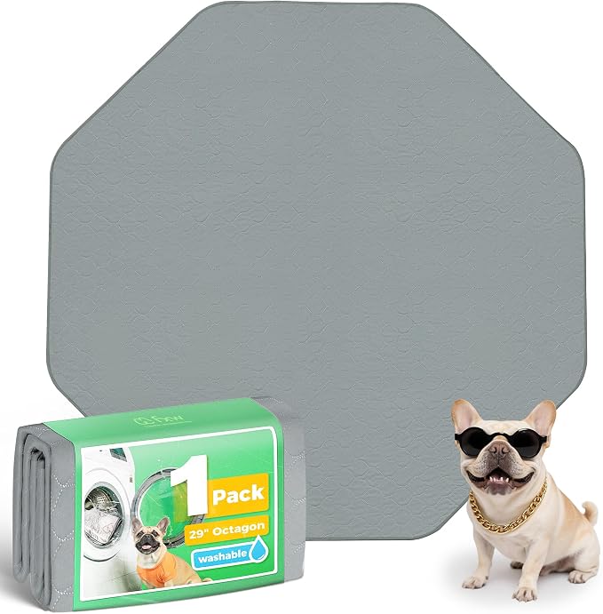 FXW Washable Pee Pads for Dogs, Super Absorbent, 29" Octagon, 1 Pack | Machine washable, Non-slip backing, Fits 24"H 8-Panel FXW Rollick/Homeplus Playpens