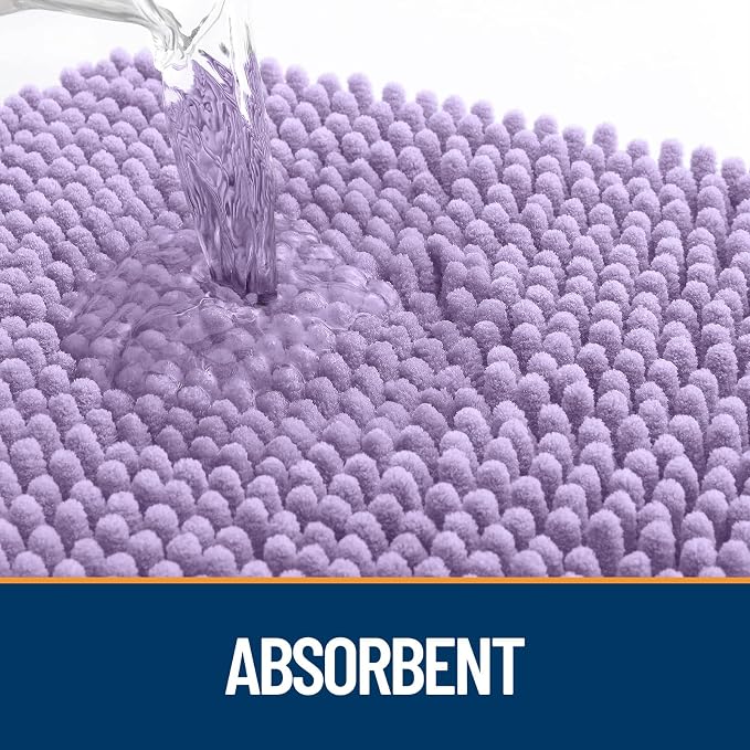 OLANLY Dog Door Mat for Muddy Paws 47x32, Super Absorbent Chenille Mud Mat | Lavender, Absorbs Moisture and Dirt, Non-Slip Machine Washable Doormat, Quick-Drying Indoor Entryway Floor Carpet for Dogs