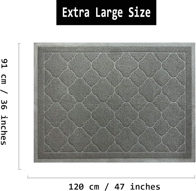 Cat Litter Mat Traps Litter from Litter Box XL Size 47"X36" Durable Trapping Rug, Non-Slip and Waterproof, Easy to Clean