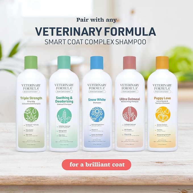 Veterinary Formula Smart Coat Complex Gloss & Glide Detangler, 8 fl oz | Silk protein and antioxidants, leaves matted hair smooth and shiny