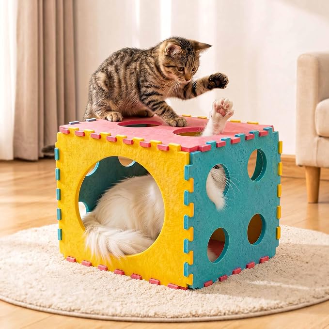 41 Pcs Interactive Cat Toys for Indoor Cats, Kitten Toys with Soft Pillow, Catnip Toys, Chew Rope, Feather Wand, Springs and Balls for Indoor Kittens
