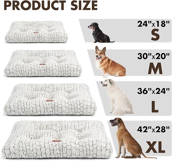 Dog Bed Crate Pad - Soft Fluffy Pet Cushion Mat Anti-Slip Comfy Kennel Pad for Crates
