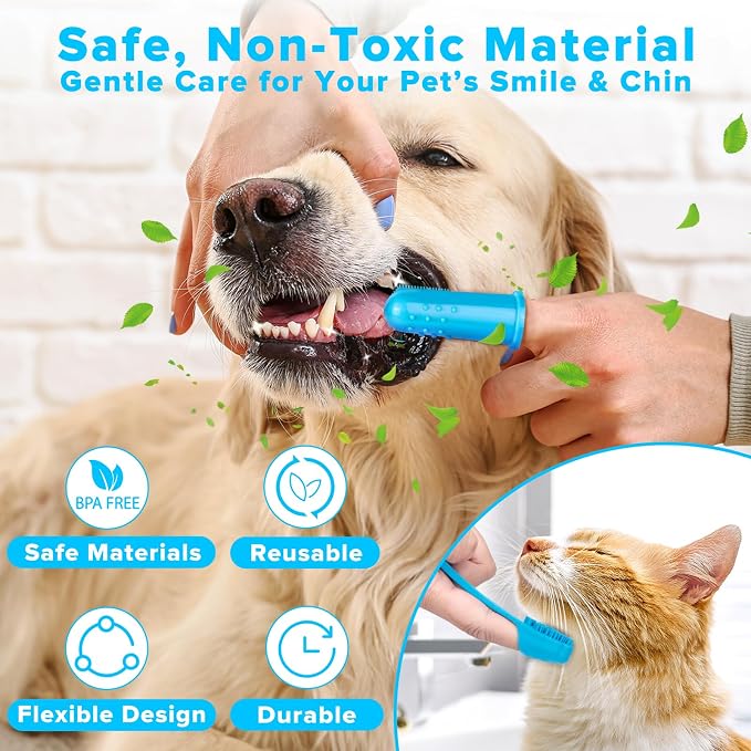 6PCS Grooming & Bath Supplies for Dogs, Cats | Dog Washing Gloves | Dog Bath Brush | Dog Shower Brush | Pet Grooming Gloves | Dog Grooming kit | Pet Supplies for Showerhead & Sprayer (Light Blue)