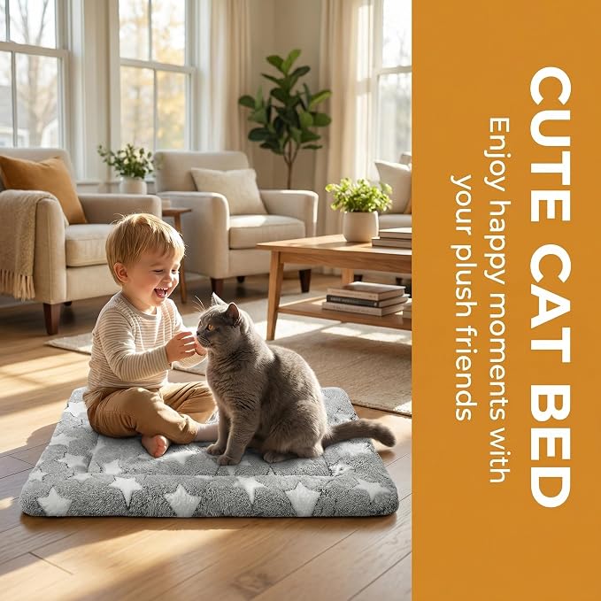 Cat & Dog Bed Mat - Reversible Dog Crate Bed Mats, Soft & Breathable Kennel Pad, Durable Crate Bed for Extra Small Dogs & Cats
