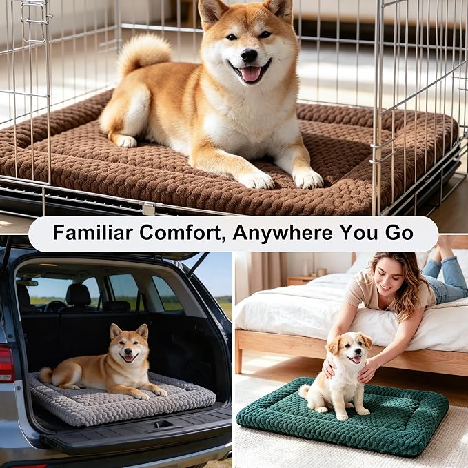 Dog Bed Mat, Reversible Crate Pads for Small/Medium/Large Dogs & Cats Sleeping, Portable & Soft, Dog Beds Crate Pad (Mix, S(24"*18"*1.5")) (Mixed Colors - B-4PCS, S(24"*18"*1.5"))