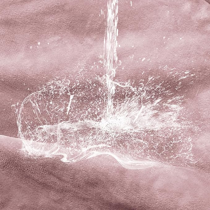 Waterproof Blanket 40"x60" for Adults, Reversible Waterproof Bed Cover for Dogs Cats Pets, Soft Leakproof Blanket for Bed Couch Sofa Furniture Protector, Dusty Pink/Off White