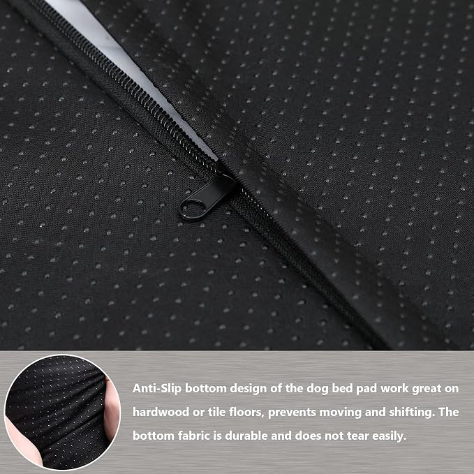 XXXL Dog Bed Washable, Large Waterproof Plush Pet Crate Pad 54", Grey | Ultra Soft Cozy, Removable Cover, Jumbo Dog Mat for Sleeping, Anti-Slip Bottom, Kennel Pad 54*37", Anti Anxiety ,120 lbs