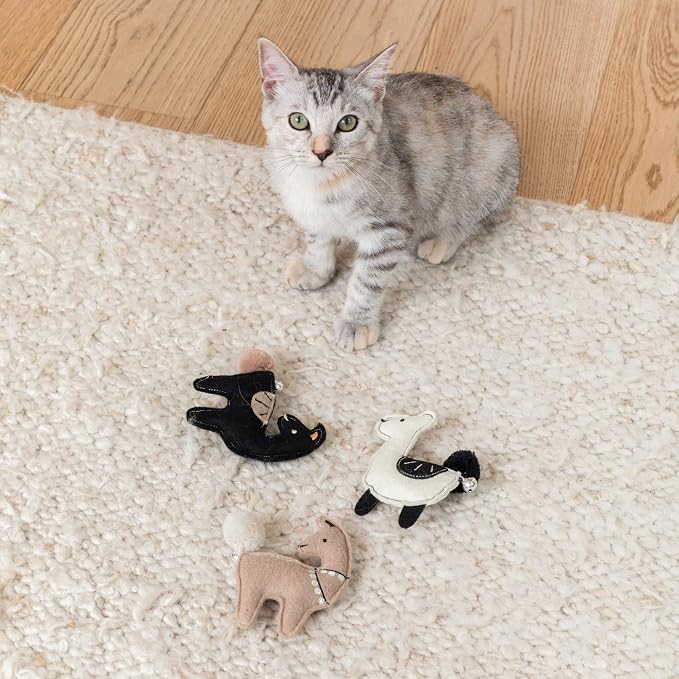 Fringe Studio Llamas JUST SAY Cat Toy Mini Sets of 3, PetShop Collection (904048)