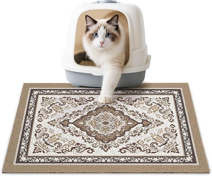 Unicorn Catcher 24"x15" Cat Litter Mat Non-Slip Washable Litter Box Mat | High-Density PVC Litter Catcher Mat Efficiently Traps Scattered Litter From Paws To Keep Floors Clean