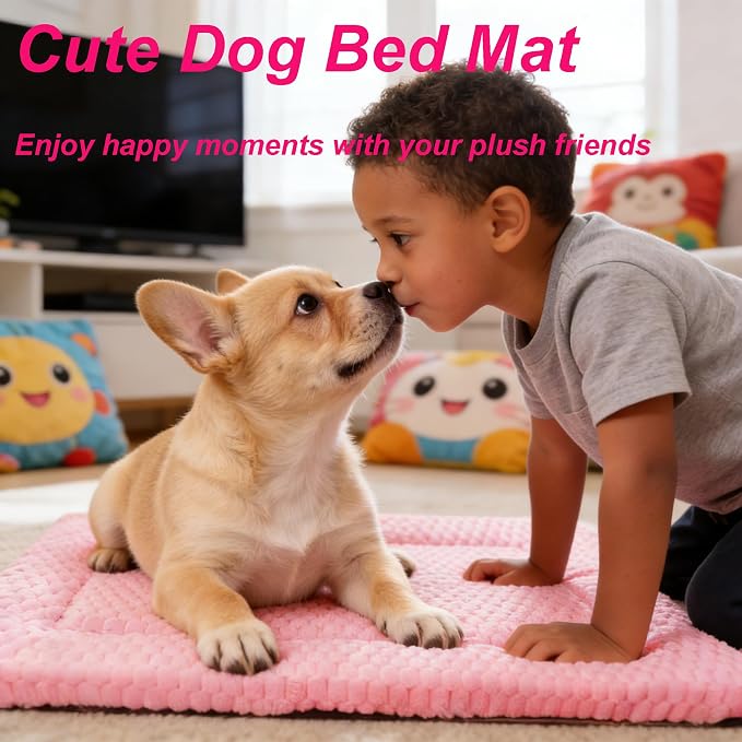 Dog Bed Mat - Durable & Cute Crate Dog Beds for Small Dogs & Cats, Comfortable Kennel Pad for Home, Crate & Travel