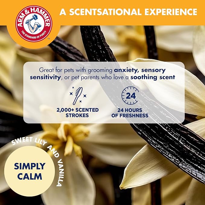 Arm & Hammer Deodorizing Dog Grooming Glove, Lily & Vanilla Scent | Fragrance transfer technology, baking soda infused, deshedding glove, for bathing and dry grooming daily