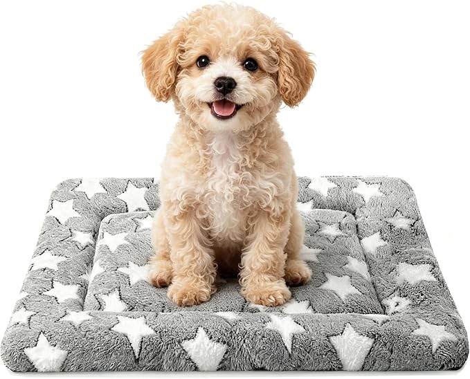 Dog Bed Mat - Comfortable Kennel Pad, Multi-Purpose Crate Bed for Dogs & Cats, Soft Support (Gray, S(24 * 18 * 1.5))