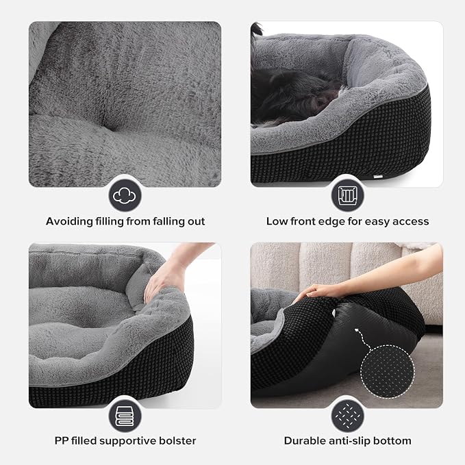 INVENHO Large Dog Beds Large Sized Dog, Washable Orthopedic Warming Soft Sleeping Durable with Anti-Slip Bottom