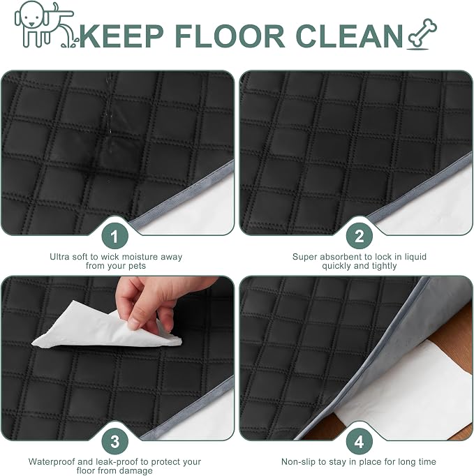 Eterish Reusable Washable Pee Pads for Dogs Large/Extra Large 36'' x 41'' 2 Pack, Absorbent Pet Puppy Dog Training Pads Non-Slip, Waterproof Whelping Potty Pads for Dogs Leak-Proof