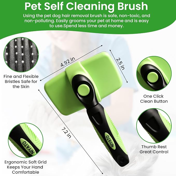 A Pet Self Cleaning Skin Friendly Brush and A Pet Hair Removal Glove
