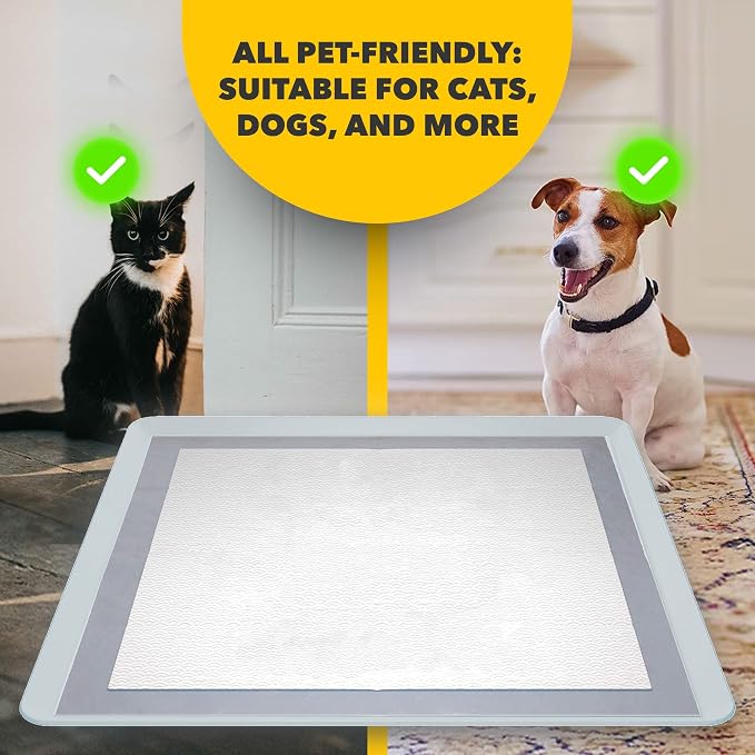 TidyFriend 2 Pack Dog Pee Pad Holder - Fits Up to 24” x 24” Pee Pad Holder for Dogs - Stable Grip, Soft Edges, Quick Wipe Silicone Surface Dog Pad Holder for Indoor Flooring Protection (Grey)