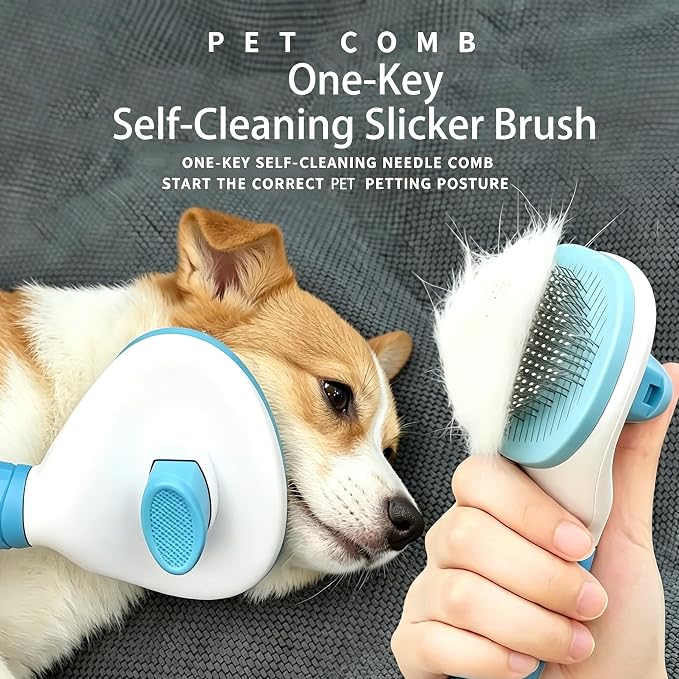 3 PCS Self Cleaning Slicker Brush for Dogs, Cats, Pet Grooming Combo Deshedding Grooming Massaging Tool Undercoat Shedding Haired Pets Hair Removal Glove