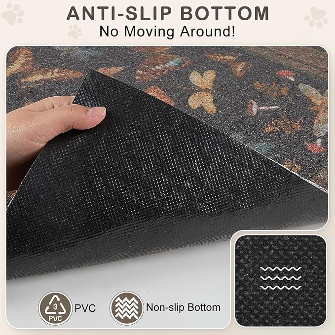 Unicorn Catcher 33"x22" Cat Litter Mat Non-Slip Washable Litter Box Mat | High-Density PVC Litter Catcher Mat Efficiently Traps Scattered Litter From Paws To Keep Floors Clean