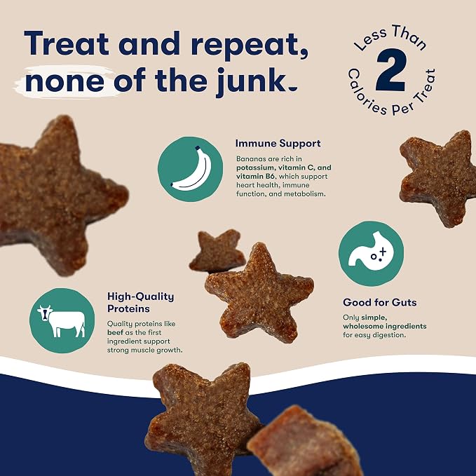 Jinx Dog Training Treats, Bite-Sized Training Treats for Dogs, Beef, 4oz | 1 Pack Healthy Dog Treats Training with Grass-Fed Beef, Vitamins for Immunity & No Fillers for Puppies, Adults & Seniors