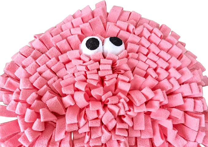 Dog Snuffle Mat Fleece Foraging Fruit Design Mats Small Animals Interactive Feeding Toy Anti Slip Slow Feeder Pet Treat Dispenser for Dogs Rabbits Guinea Pigs (Peach)