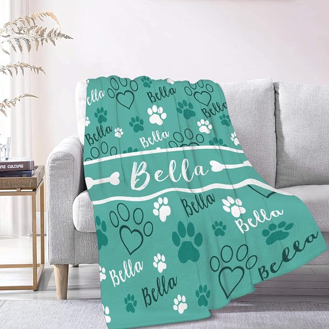 Custom Dog Blankets with Pictures, Personalized Name Blanket for Pets, Customized Pet Photo Throw,The Lightweight Blanket All-Season 40"x30"for Pet