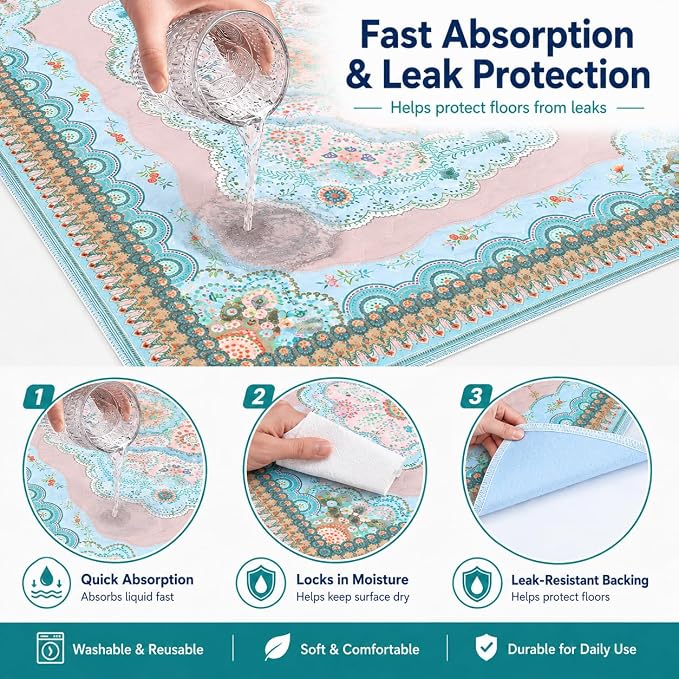 Aitmexcn Washable Pee Pads for Dogs, 2 Reusable Puppy Pads, 24'' x 48'' | Highly Absorbent, Waterproof Layer, Machine Washable, Non-Slip Bottom, For Playpens and Senior Dogs