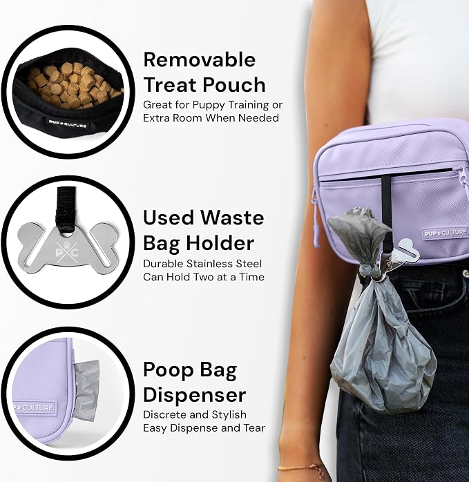 Dog Treat Pouch with Poop Bag Dispenser and Removable Treat Pouch | Cross Body Dog Walking Bag | The Perfect Puppy Training Tool and Even Better Gift