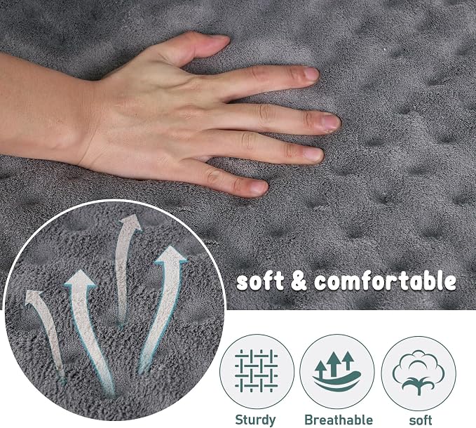 48x30 Inch Dog Crate Bed Memory Foam Large Kennel Pads for Dog Cages | Grey Dog Kennel Bed Soft Flannel Washable Anti Slip Pet Sleeping Mat Gray