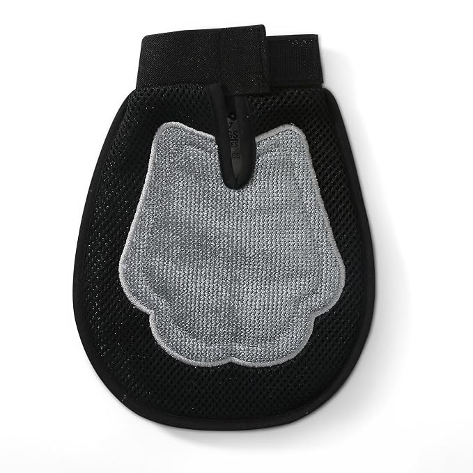 Wags & Wiggles Dual-Sided Dog Grooming Glove, One Size, 1 Count | Rubber and velour sides, 2-in-1 design, wet or dry use, brushing massaging and fabric fur removal