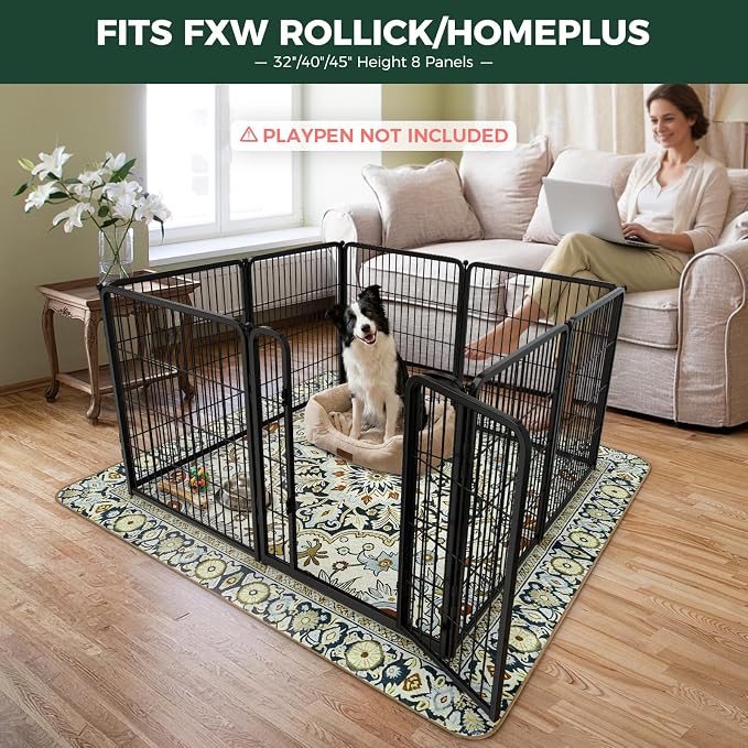 FXW Washable Pee Pads for Dogs, Super Absorbent, 71" Square, 1 Pack | Machine washable, Non-slip backing, Fits 32"/40"/45"H 8-Panel FXW Rollick/Homeplus Playpens