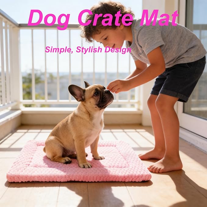 Dog Bed Mat - Durable & Cute Crate Dog Beds for Small Dogs & Cats, Comfortable Kennel Pad for Home, Crate & Travel