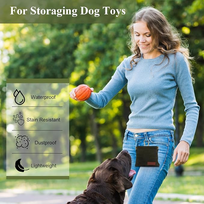 2Pcs Hands Free Dog Treat Pouches for Training, Walking and Outdoor Use | Dog Treat Bag with Carabiner, Hands Free, Auto Closing Pet Treat Pouch for Training,Walking, Hiking